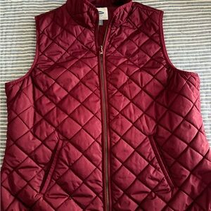 Old Navy Burgundy Quilted Vest